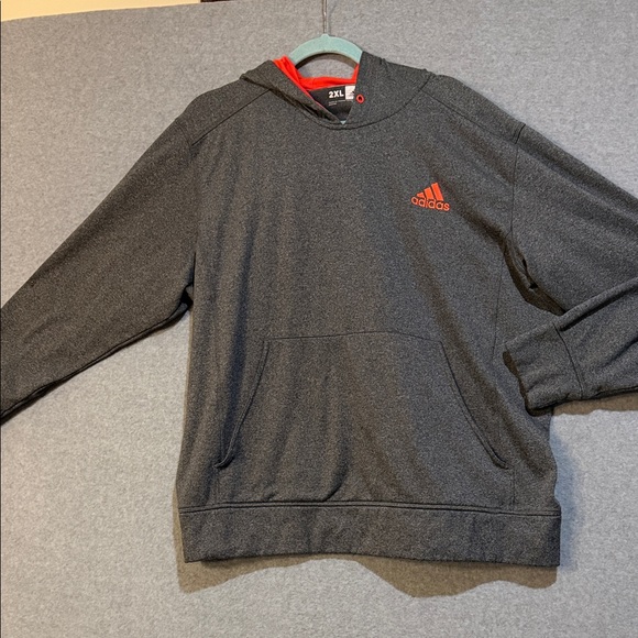 adidas Other - Adidas Charcoal Hoodie with Red Emblem